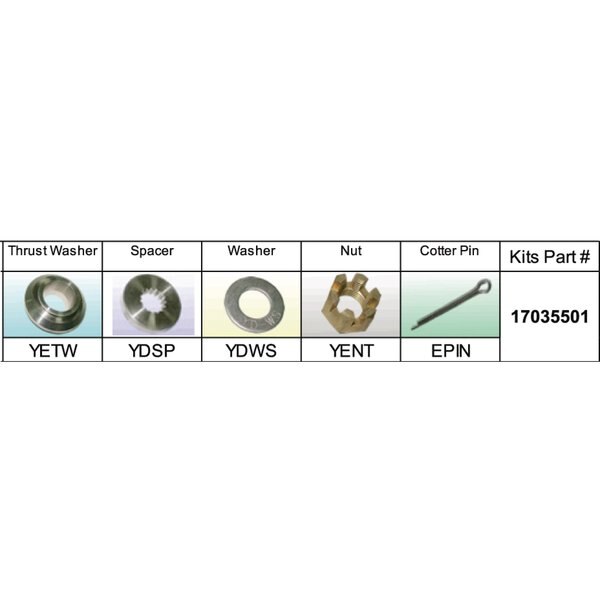 Fixed Hub Propeller Hardware Kit - Yamaha,  Type D/E