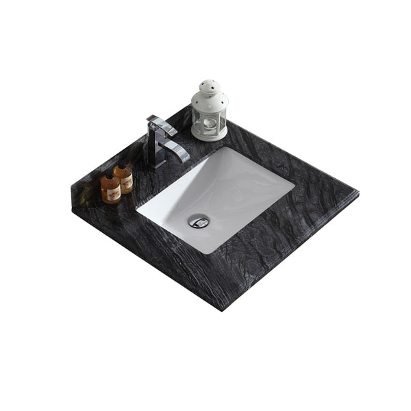 Black Wood Countertop,  24",  Single Hole with Rectangle Sink