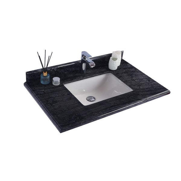 Black Wood Countertop,  36",  Single Hole with Rectangle Sink