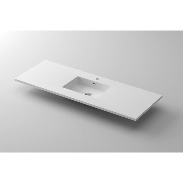 VIVA Stone 60" Single Sink Matte White,  Solid Surface Countertop