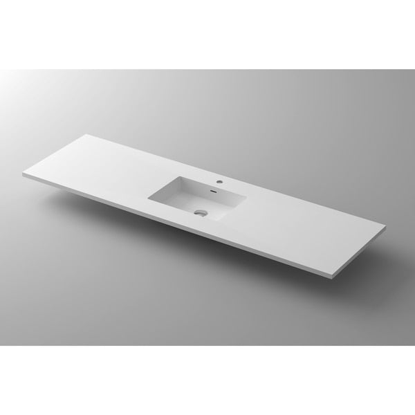 VIVA Stone 66" Single Sink Matte White,  Solid Surface Countertop