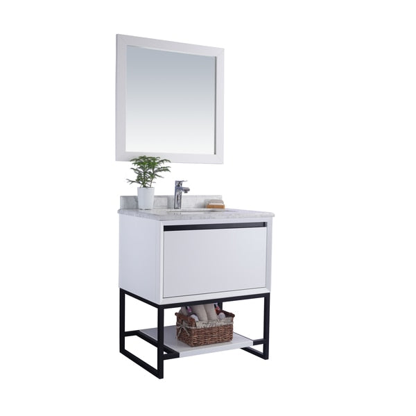 Alto 30,  White Cabinet & White Carrara Countertop