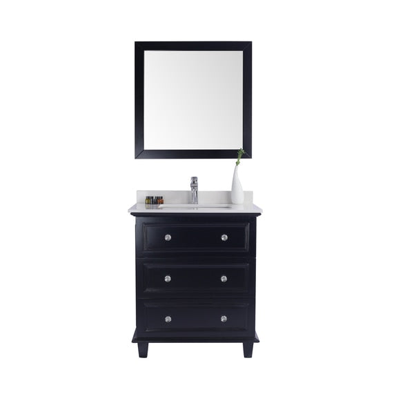 Luna,  30,  Espresso Cabinet & White Quartz Counter