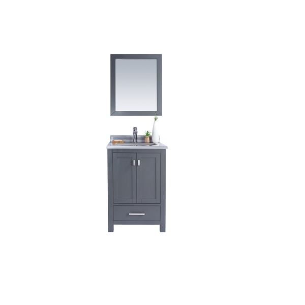 Wilson 24,  Grey Cabinet & White Stripe Countertop