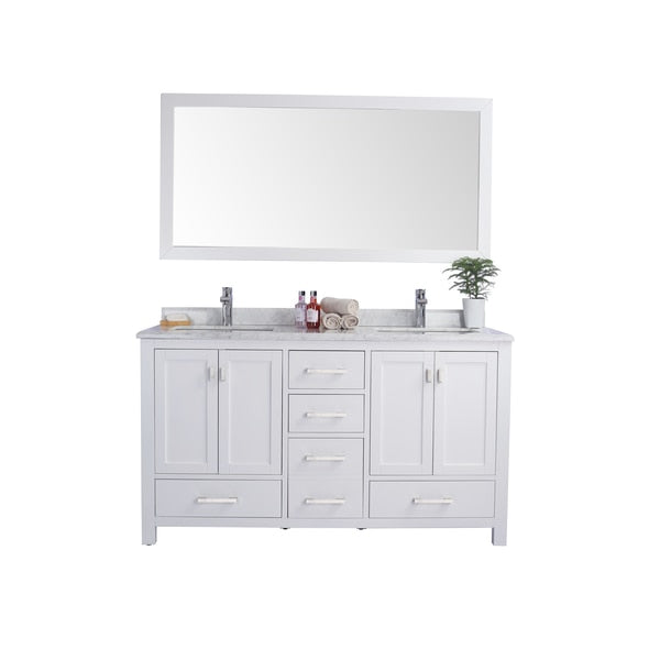 Wilson 60,  White Cabinet & White Carrara Countertop