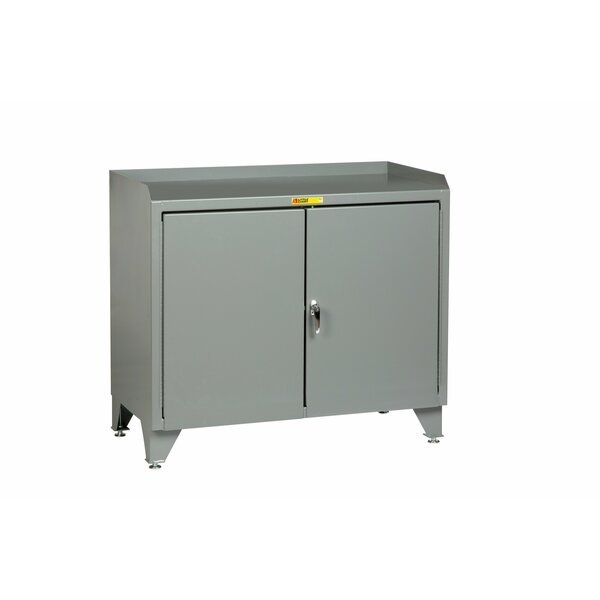 Counter Height Bench Cabinet,  36"W,  Solid Doors,  Steel Top