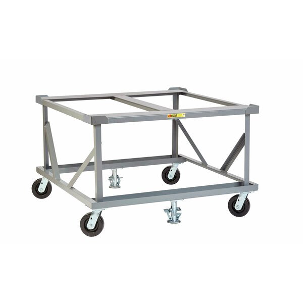 Mobile Pallet Stand,  42"x48",  Solid Deck,  Fixed Height,  Load Retainers