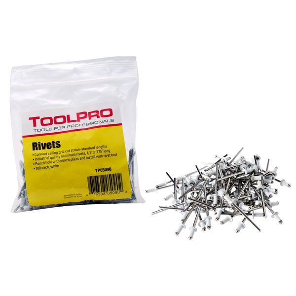 18 in White Aluminum Pull Rivets 100PK