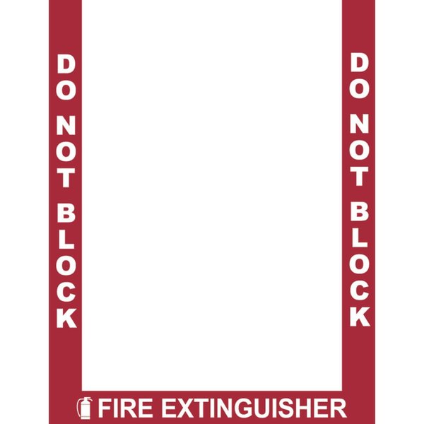 Floor Marking Border Tape,  Fire Extinguisher Border ,  2in,  Vinyl