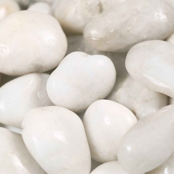 White Polished Pebbles 0.5 cu. Ft . per Bag 0.75 in. to 1.25 in. Bagged Landscape Rock