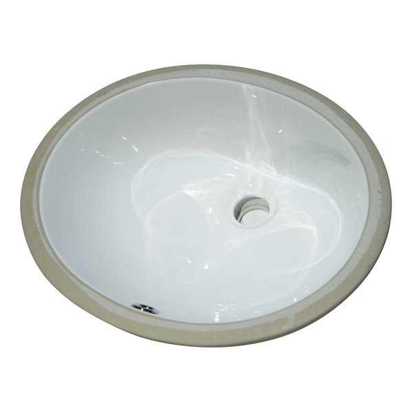 White Oval Porcelain 15" X 12" Undermount Bathroom Vanity Vessel Sink