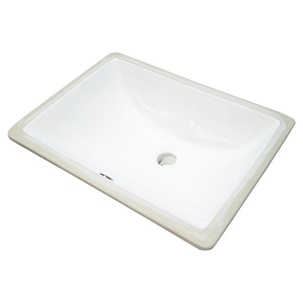 White Rectangle Porcelain 18" X 13" Undermount Bathroom Vanity Vessel Sink
