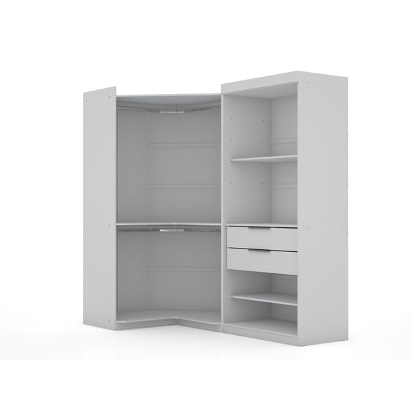 Mulberry Open 2 Sectional Corner Closet,  White