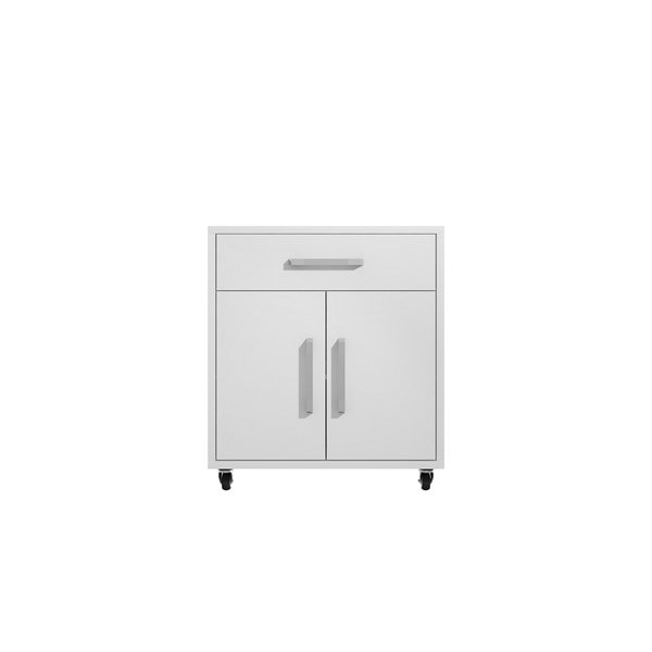 Eiffel 28.35 Mobile Garage Storage Cabinet in White Gloss