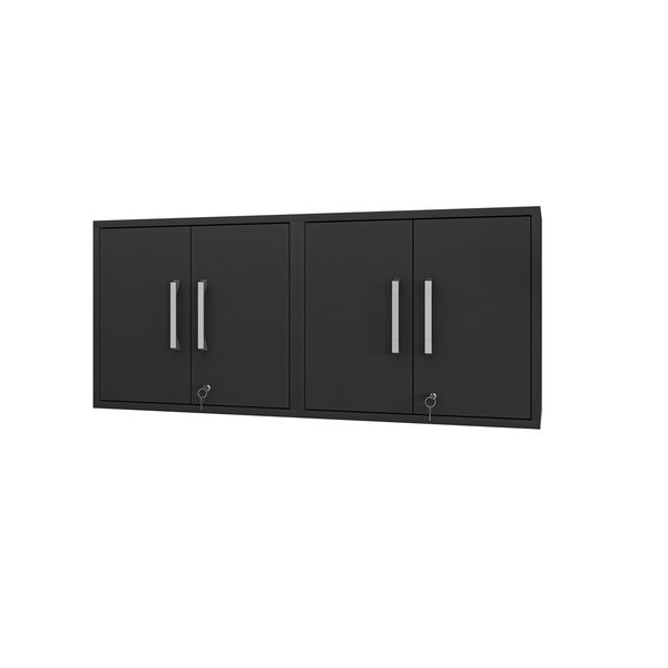 Eiffel Floating Garage Cabinet in Matte Black (Set of 2)