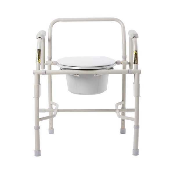 Knocked Down Commode Chair Drop Arm Steel Back Bar up to 300 lbs