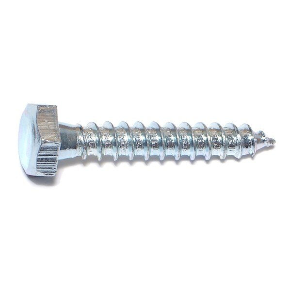 Lag Screw,  1/4 in,  1-1/2 in,  Steel,  Zinc Plated Hex Hex Drive,  100 PK