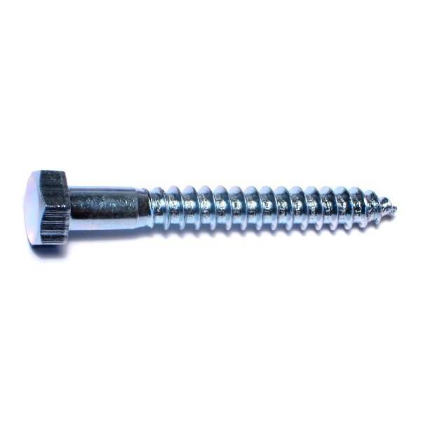 Lag Screw,  5/16 in,  2-1/2 in,  Steel,  Zinc Plated Hex Hex Drive,  100 PK