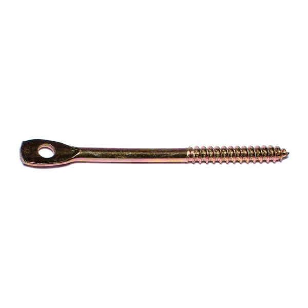Lag Screw,  1/4 in,  4 in,  Steel,  Zinc Plated Hex 100 PK