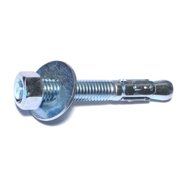 Wedge Anchor,  1/2" Dia.,  3-3/4" L,  Steel Zinc Plated,  25 PK