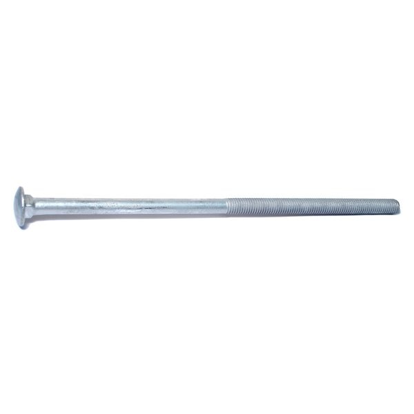 1/2"-13 x 12" Hot Dip Galvanized Grade 2 / A307 Steel Coarse Thread Carriage Bolts 25PK