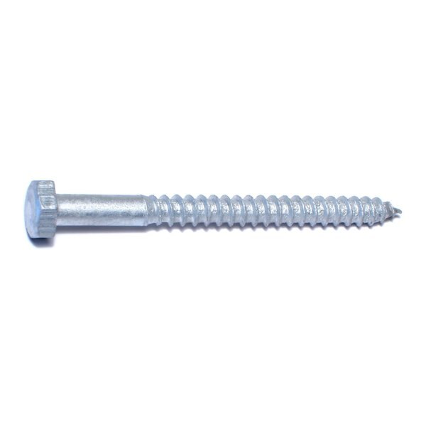 Lag Screw,  1/4 in,  3 in,  Steel,  Hot Dipped Galvanized Hex Hex Drive,  100 PK
