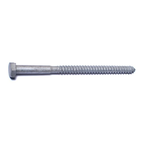Lag Screw,  5/16 in,  5 in,  Steel,  Hot Dipped Galvanized Hex Hex Drive,  50 PK