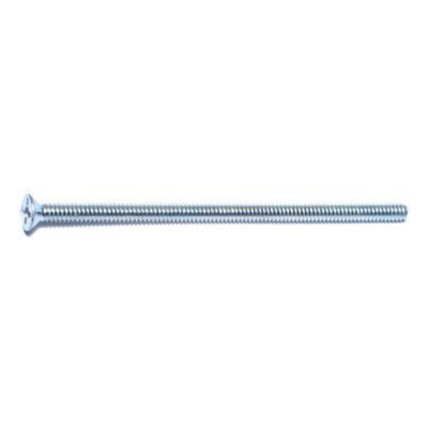 #6-32 x 3 in Phillips Flat Machine Screw,  Zinc Plated Steel,  100 PK