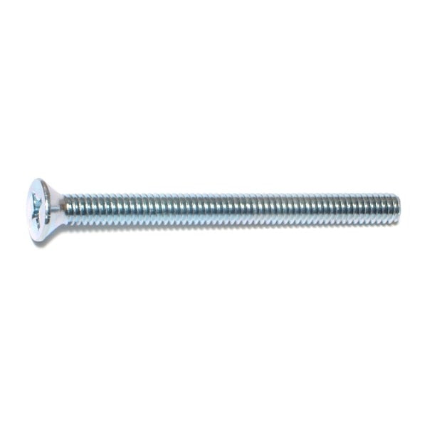 1/4"-20 x 3 in Phillips Flat Machine Screw,  Zinc Plated Steel,  100 PK