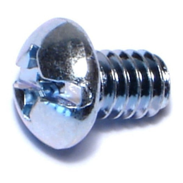 1/4"-20 x 3/8 in Combination Slotted/Phillips Round Machine Screw,  Zinc Plated Steel,  100 PK