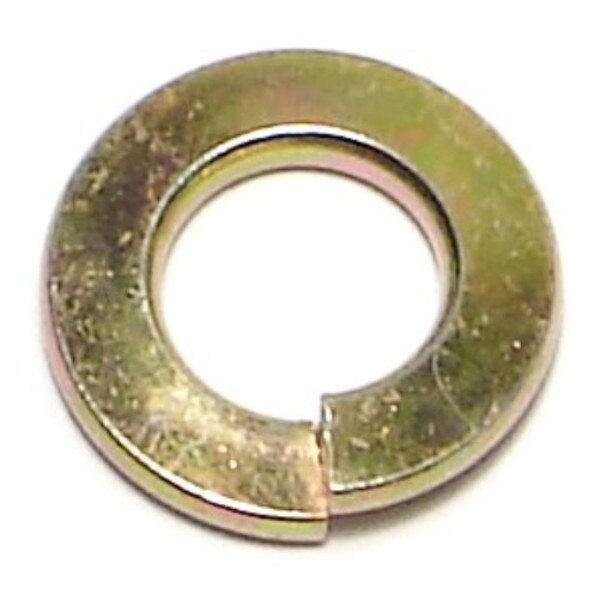 Split Lock Washer, Fits Bolt Size1/4 in (#14)Steel, Zinc YellowFinish, 50 PK