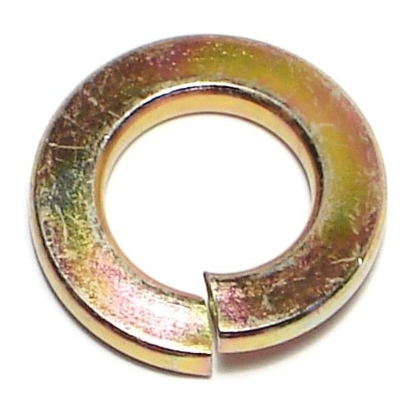 Split Lock Washer, Fits Bolt Size7/16 inSteel, Zinc YellowFinish, 25 PK
