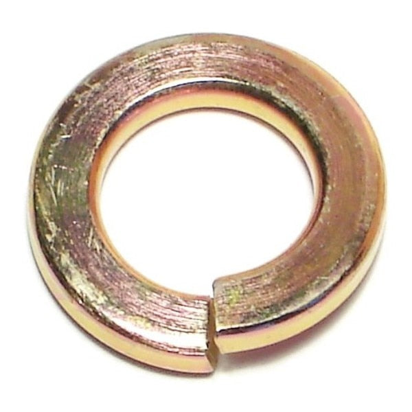 Split Lock Washer, Fits Bolt Size1/2 inSteel, Zinc YellowFinish, 25 PK
