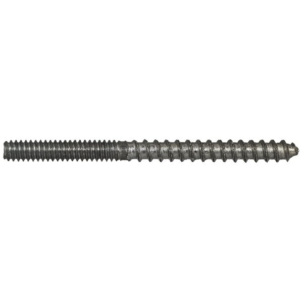 Hanger Bolt,  #10 Thread to #10-24 Thread,  2 1/2 in,  Steel,  Plain Finish,  100 PK