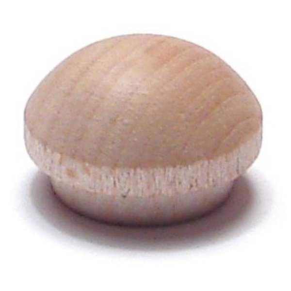 3/8" Birch Wood Round Head Screw Hole Buttons 100PK