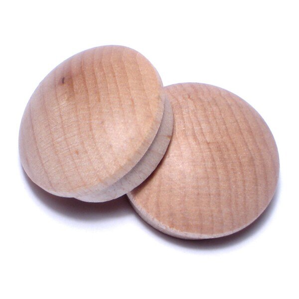 3/4" Birch Wood Round Head Screw Hole Buttons 100PK
