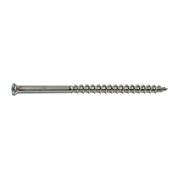 Deck Screw,  #7 x 3 in,  18-8 Stainless Steel Trim Head Square Drive,  580 PK