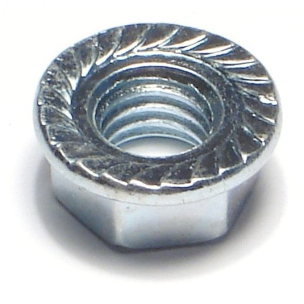 Flange Nut,  3/8"-16,  Steel,  Zinc Plated,  100 PK