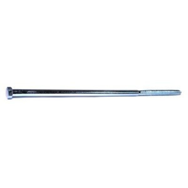 Lag Screw,  5/8 in,  20 in,  Steel,  Zinc Plated Hex Hex Drive,  10 PK