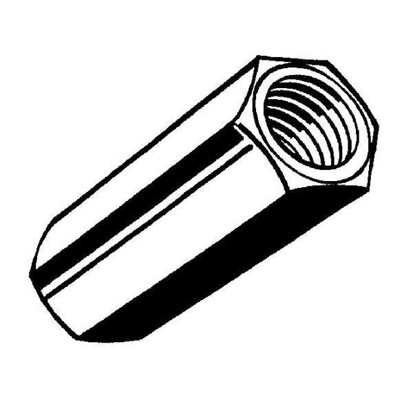 Coupling Nut,  M6-1.00,  18-8 Stainless Steel,  Not Graded,  21 mm Lg,  2 PK