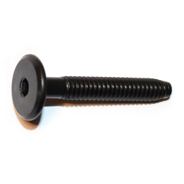 1/4"-20 x 1.57" Black Steel Coarse Thread Joint Connector Bolts 10PK