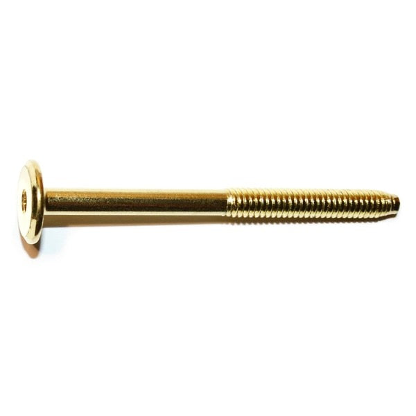 1/4"-20 x 3.15" Brass Plated Steel Coarse Thread Joint Connector Bolts 6PK