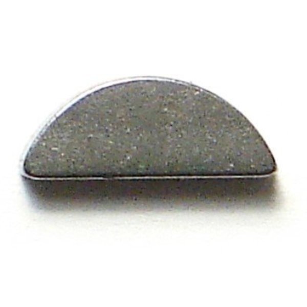 Woodruff Key,  2 x 3.7 mm Key Size,  Steel Zinc,  5 PK