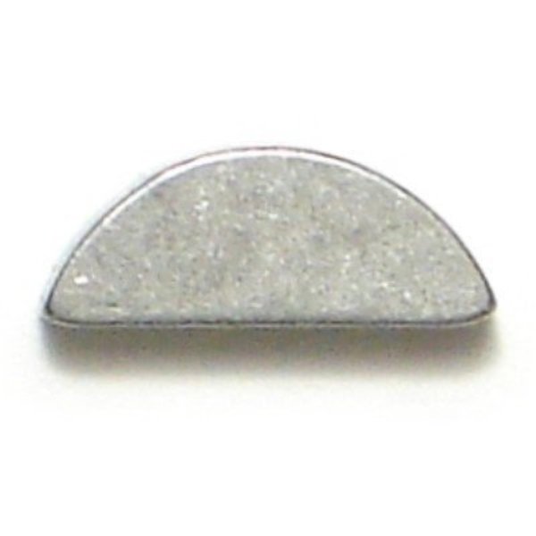 Woodruff Key,  2.5 x 3.7 mm Key Size,  Steel Zinc,  5 PK