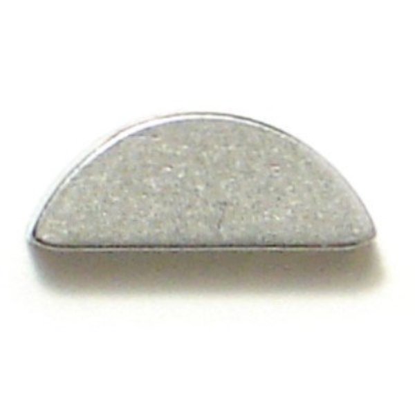Woodruff Key,  3 x 3.7 mm Key Size,  Steel Zinc,  5 PK