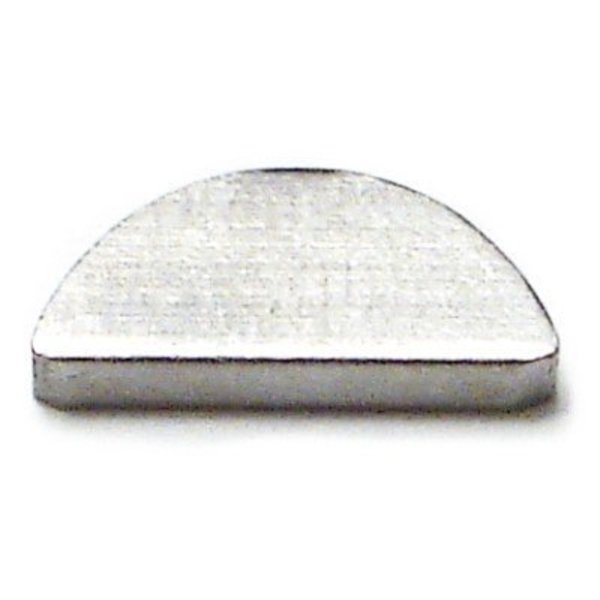 Woodruff Key,  3 x 5 mm Key Size,  Steel Zinc,  5 PK