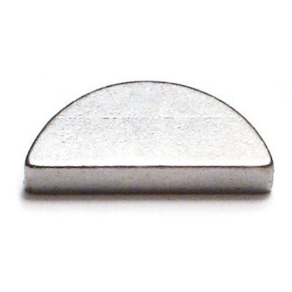 Woodruff Key,  4 x 7.5 mm Key Size,  Steel Zinc,  5 PK