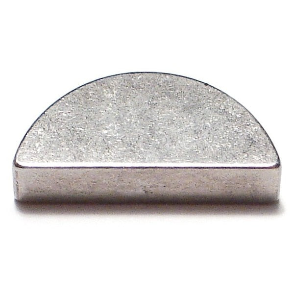 Woodruff Key,  6 x 9 mm Key Size,  Steel Zinc,  5 PK