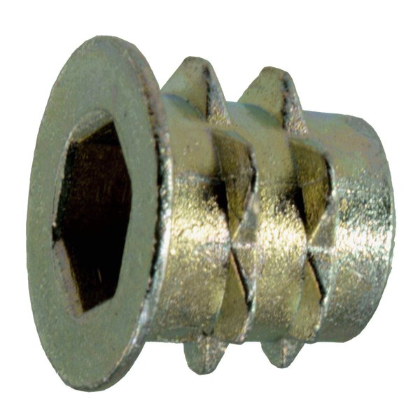 Hex Drive Threaded Insert,  M6-1.00 Int Thrd Sz,  10 mm L,  Zinc Alloy,  10 PK