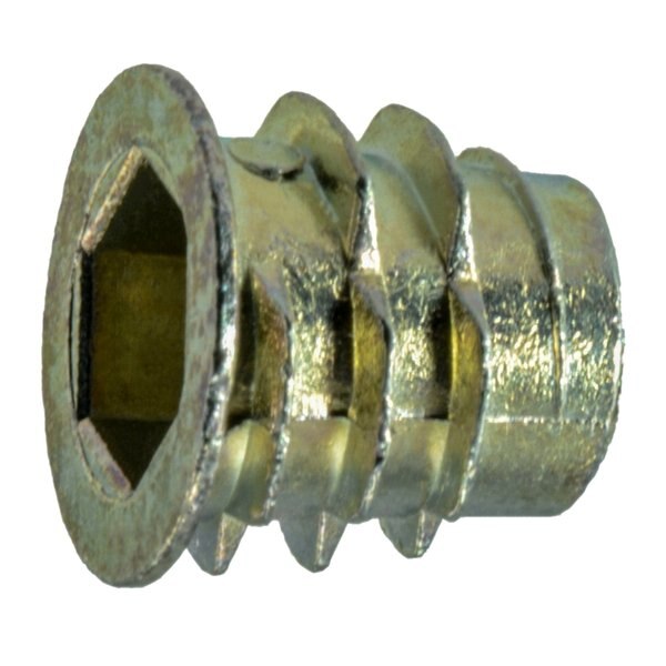 Hex Drive Threaded Insert,  M8-1.25 Int Thrd Sz,  13 mm L,  Zinc Alloy,  3 PK